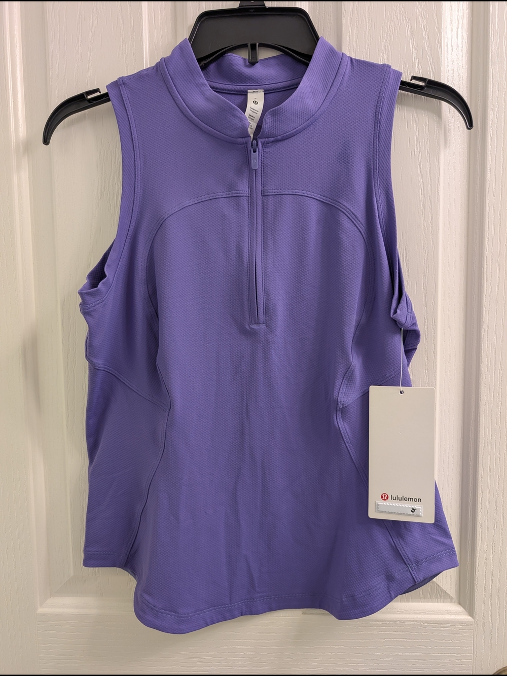 lululemon Purple Sleeveless Zip-Front Performance Tank